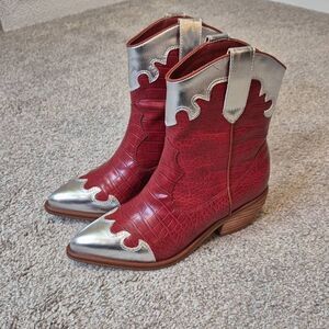 MIA Women's KAINE RED SILVER Western Boots Size 6
